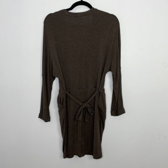 Tara Jarmon soft jersey stretchy brown long sleeve pockets dress - Picture 6 of 7